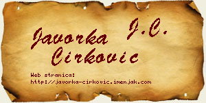 Javorka Ćirković vizit kartica